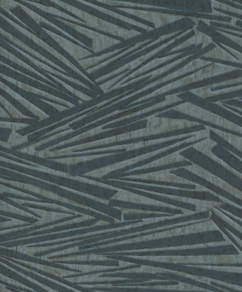 Sky Lounge Abstract Wallpaper in Petrol, Beige, Grey and Gold